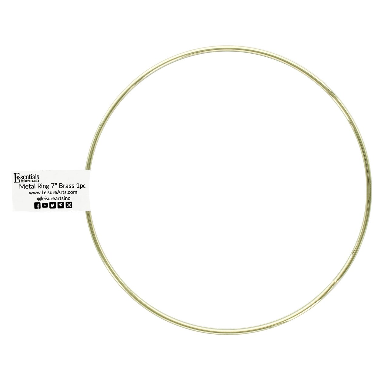 Essentials By Leisure Arts Metal Ring 7" Brass – For Macrame Rings, Metal Hoops For Crafts, And Diy Projects. Ideal Rings Crafts And Home Decor